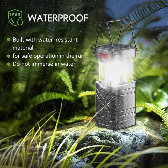 LETMY 4 Pack Camping Lantern, Rechargeable LED Lanterns, Solar Lantern Battery - Picture 5 of 7